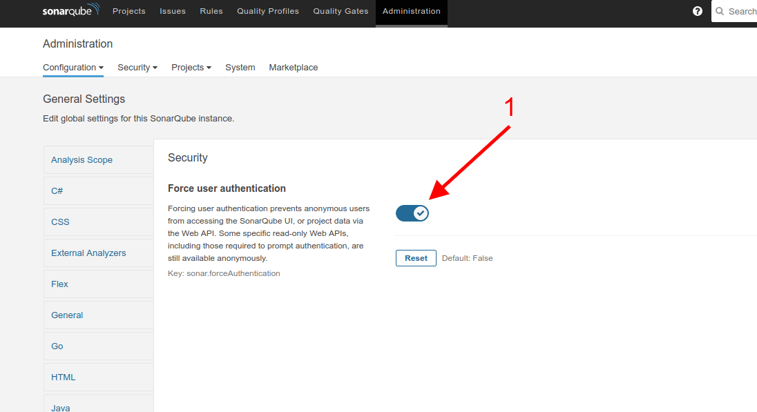 SonarQube-ForceUserAuth